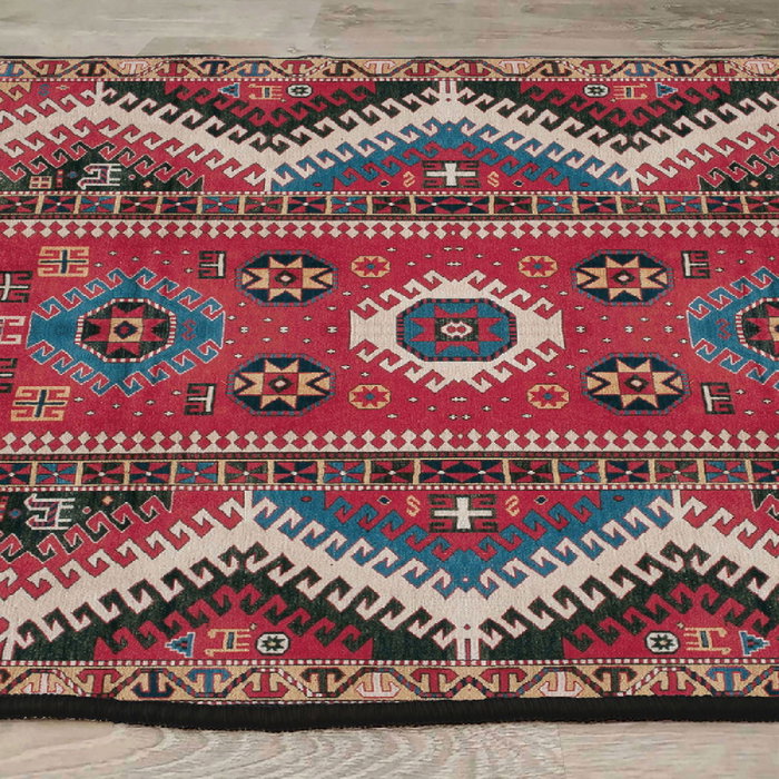 Conceptum Els1788 Alfombra de Pasillo de Terciopelo 80x200 cm, Impresión Digital 3D, Suave y Duradera, Antideslizante, Lavable a Máquina